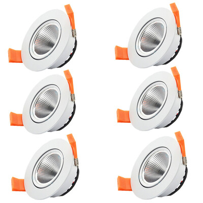 

6pcslot 3W Warm White Dimmable LED COB chip downlight dimmer Recessed white led lamp epistar LED Ceiling light Spot Light ceiling