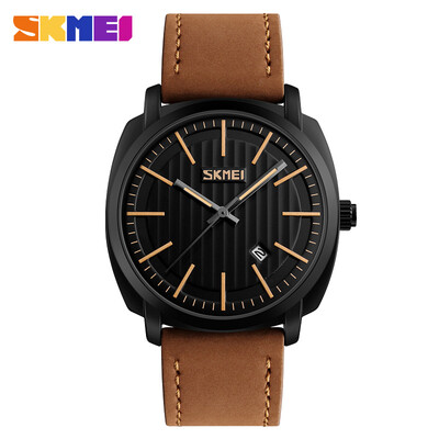 

SKMEI Merk mannen Fashion Casual Sport Horloges Mannen Waterdichte Lederen Quartz Horloge Man Militaire Polshorloge Relogio Mascul