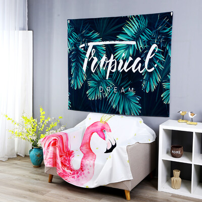 

Yuan Yuan ins Nordic bedroom decoration cloth wall tapestry green plant wall carpet hang cloth background cloth banana leaf 130150