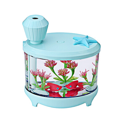 

460ml Fish Tank Essential Oil Diffuser Air Mist Humidifier with Whisper-quiet Operation Portable USB 7 Changing Color LED Lights