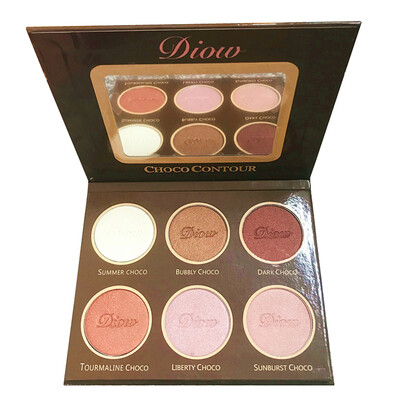 

6 Color Chocolate Contour Bronzer Face Highlighter Contour Makeup Palette Contour Kit