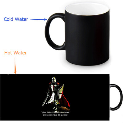 

The Knights Templar 350ml/12oz Heat Reveal Mug Color Change Coffee Cup Sensitive Morphing Mugs Magic Mug Milk Tea Cups