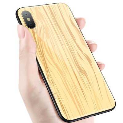 

Feichuang Apple x мобильная оболочка iPhoneX / 10 Обложка Apple All-inclusive shatter-resistant set Древесное зерновое стекло Shell Shallow Fir