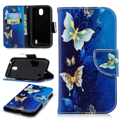 

BEFOSPEY Painting PU LeatherSoft TPU Card Slot Stand Wallet Case For Nokia 145"2018