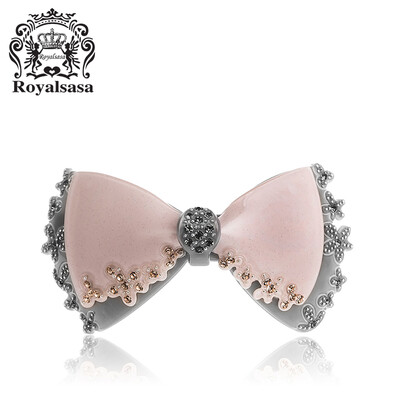

Royalsasa hairpin hair accessories Korean headdress bow spring clip hair clip jewelry clip clip rhinestone ponytail clip