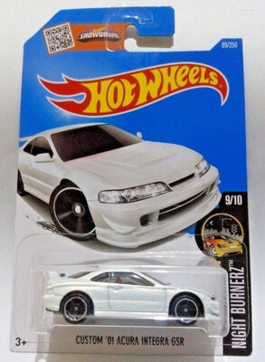 

Hot Wheels Custom '01 ACURA INTEGRA GSR 2016 Night Burnerz color White