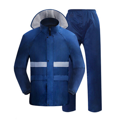 

Yuhang YUHANG self-operated double-layer luminous type split adult men&women set raincoat rain pants poncho big hat 3XL blue