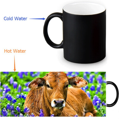 

Cow 350ml12oz Heat Reveal Mug Color Change Coffee Cup Sensitive Morphing Mugs Magic Mug Milk Tea Cups
