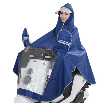 

Yuhang YUHANG outdoor riding adult electric battery motorcycle single raincoat men&women single poncho big hat 3XL blue