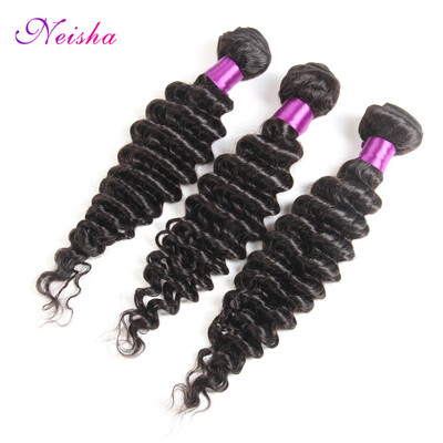 

Malaysian Virgin Hair Deep Wave Human Hair Weave Bundles Deal Deep Wave Curly Hair Bundles Free Shipping Natural Black Color