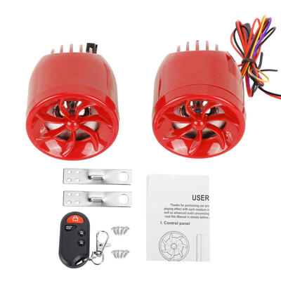 

1 Set Universal RED Remote Anti-theft Motorcycle Audio Radio Systemmain unit2 LED speakers 875MHz-108MHz USB-SD Card