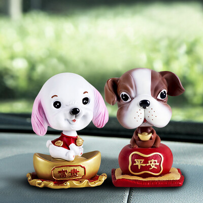 

Guangyin car ornaments creative cartoon shaking head puppy car accessories car ornaments to send anti-slip mat 2 discount set