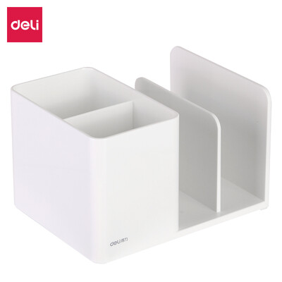 

Deli deli multi-function fashion pen holder desktop small object storage box white 9128