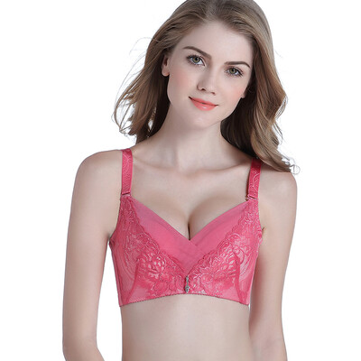 

Xia Weifang bra small chest MM no steel ring gathered underwear lace tube top cross comfortable thin section B cup bra 8791 shrimp red B80