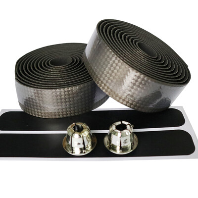 

New High Quality Cycling Road Bike Sports Bicycle Cork Handlebar Tape 2 Bar Plug Carbon Fibre belt Fiber strap