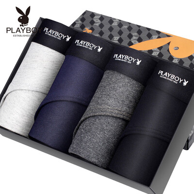 

Playboy mens underwear briefs 95 cotton underwear men loose breathable u convex waist elastic mens pants 4 strips 5857B multicolor