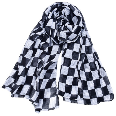 

Jeouly plaid scarves women blanket Echarpes Foulard Femm long voile scarf sunscreen shawls black hijab wraps cachecol marcas