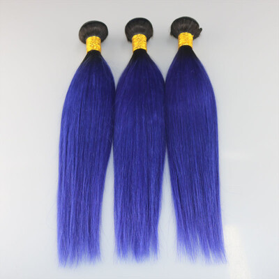 

Ombre Human Hair 1BPurple Brazilian Straight Hair Sew In Weft 8A Grade Virgin Brazilian Hair Extension 3 Bundles Weave Thick