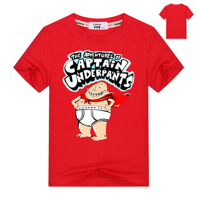 

Captain Underpants Boys 'Short Sleeve T-Shirt Kids Cartoon Superman Одежда Летние хлопковые топы и тройники для девочек Мальчики К