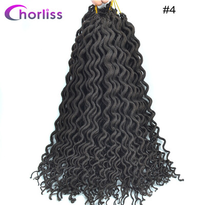 

Chorliss 18Inches FauxLocs Curly Crochet Braids Synthetic Crochet Hair Extensions Pure Color Braiding Hair Bundles 6