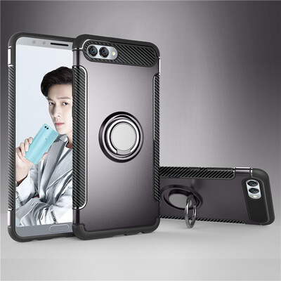 

Huawei Nova 2S Armor Car Magnetic Suction Ring Bracket Silicon TPU Hard PC Phone Case