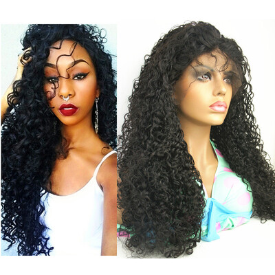 

NLW Brazilian virgin human hair Lace front wigs Curly Glueless wigs with baby hair for black women