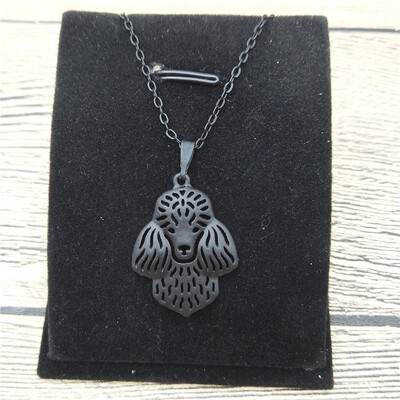 

Trendy New Poodle Head Necklace High Quality Poodle Head Pendant Necklace Women Pet Jewellery Fashion Animal Dog Jewellery