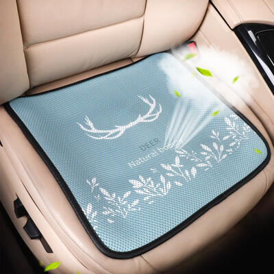

Purple wind chime car seat cushion summer 3D small square pad front row single piece no back ice silk car seat cushion four seasons universal single slip non-tie tied office seat cushion KT 2 piece antlers
