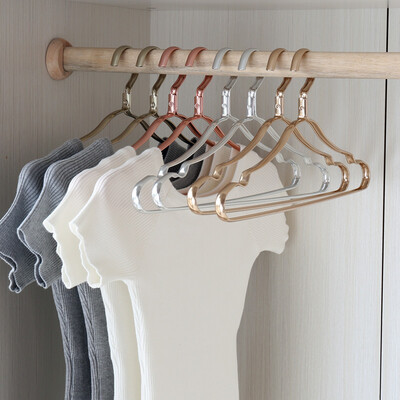 

Bingyou luxury aluminum alloy hangers no clothes clothes rack hangers non-slip clothes hanging colorful silver 5 pieces 42cm