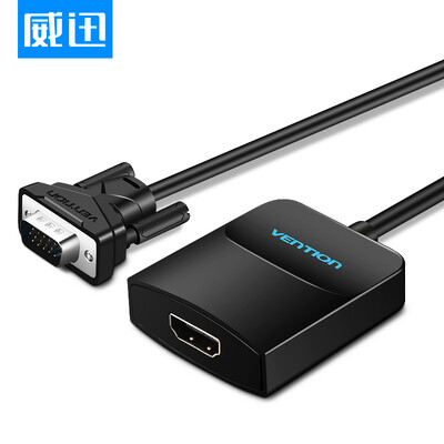 

VENTION HDMI to VGA cable converter with audio port HD video adapter adapter computer box connection TV monitor projector line black ACBC