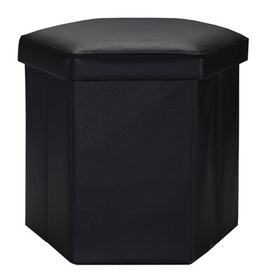 

Space excellent black 6 angle storage stool storage stool leather stool folding shoe bench