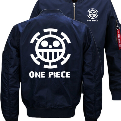 

one piece Bomber Flight Flying Jacket Winter thicken Warm Zipper Men Jackets Anime Mens Casual Coat