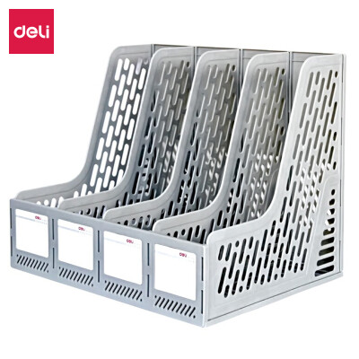 

Deli 9846 Stable&durable quadruple file box file basket gray