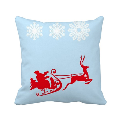 

Christmas Elk Sled Snowflake Pattern Square Throw Pillow Insert Cushion Cover Home Sofa Decor Gift