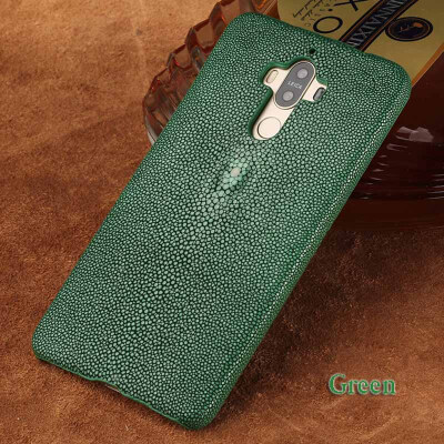 

Genuine Leather Phone Case For Huawei Mate 9 Case Natural Pearl Fish Skin Back Cover For P10 Case