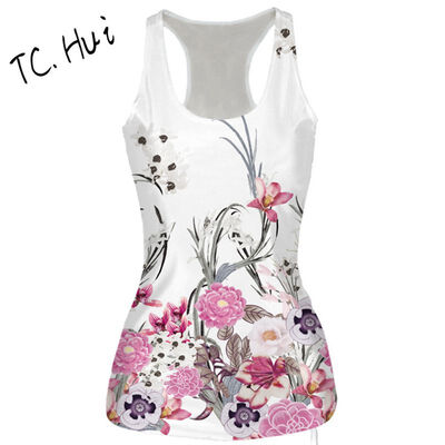 

2018 Europe&the new wild casual vests digital printing in the long section of the Slim vest