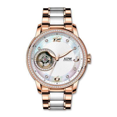 

ADW Brand Luxury Women Watches Ladies Ceramic Strap Watch Rose Gold Bracelet Wrist Watch Shell Dial Dress Watch Gift