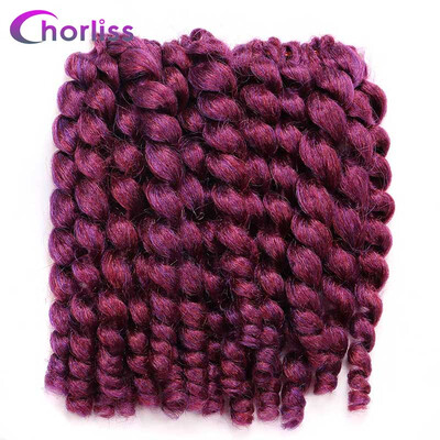 

Chorliss 8 40g Jumpy Wand Curl Twist Crochet Braid Jamaican Bounce Synthetic Braiding Hair High Temperature Fiber Purple Color