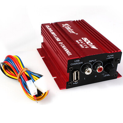 

Усилитель сабвуфера Kinter Auto для автомобильного аудиоусилителя Hi-Fi 12V 2CH USB Mini Digital Motorcycle / Boat / MP3 / MP4 / C