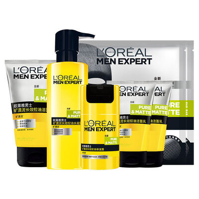 

LOREAL Men's Long-Term Oil Control и увлажняющий набор для ухода за кожей (очищающий крем 100 мл + гель для воды 120 мл + увлажняющий лосьон 50 мл + очищающий 50mlx1 + Mask Monosheet x2)
