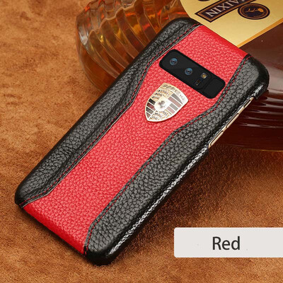 

LANGSIDI натуральный кожаный чехол для Samsung Note 8 Высокое качество Litchi Texture Car Logo Задняя обложка