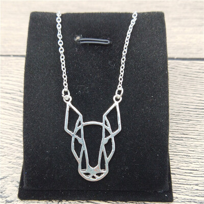 

New Origami Bull Terrier Necklace Trendy Style Bull Terrier Pendant Necklace Women Fashion Pet Dog Jewellery