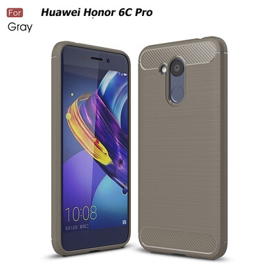 

Углеродного волокна матовый Силикон чехол на huawei honor 6c pro/хуавей хонор про (5.2 дюймов) случае прочная Броня чехлы бампер