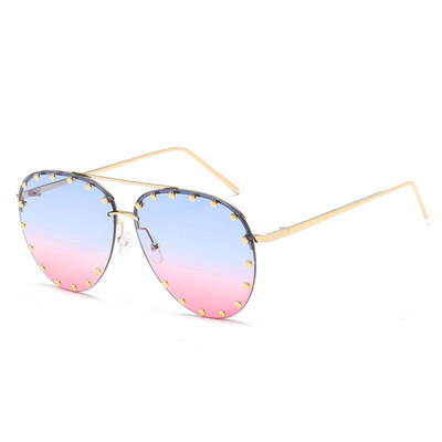 

Солнцезащитные очки Женские заклепки Rimless Fashion Солнцезащитные очки Женские окулисты De Sol Feminino Очки Gafas Lentes Mujer Lunette UV400