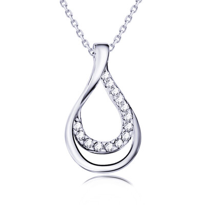 

925 ожерелье стерлингового серебра «Бесконечная любовь» Swarovski Crystal подвеска (около 45 см)