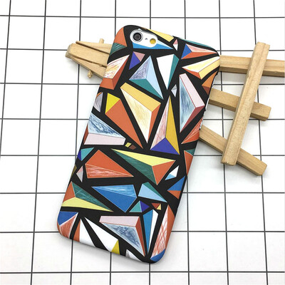 

Модная яркая Геометрия алмаз Жесткий Матовая Пластик крышка для Apple IPhone 6 6s 5 5s se ультра тонкий чехол для iphone 7 8 плюс
