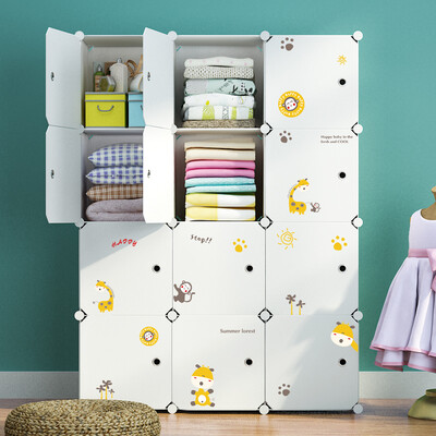 

Silk ColesHome Fashion Cartoon Combination Storage Cabinet Clothes Storage Box Plastic Storage Cabinet