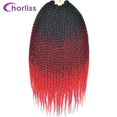 

Chorliss Crochet Braids 18" Senegalese Twist Braids Hair Ombre Braiding Hair Synthetic Hair Extensions BlackTBlueTLight Blue Red
