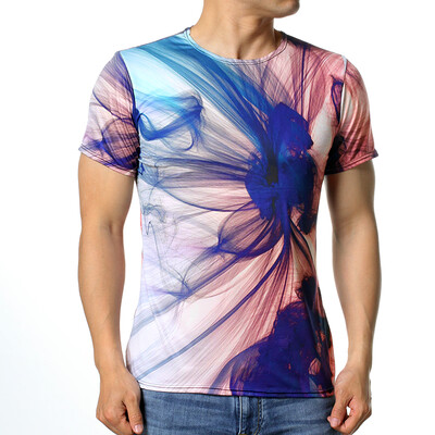 

Mens Fashion Summer Colorful Printed Short Sleeves Pullover T-shirts