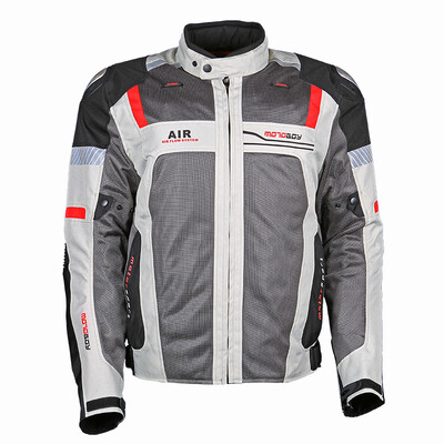 

MOTOBOY motorcycle Jersey mesh breathable shatter-resistant belt protector fashion men&women jacket pull suit racing suit J01 gray M